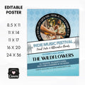 retro music festival poster template